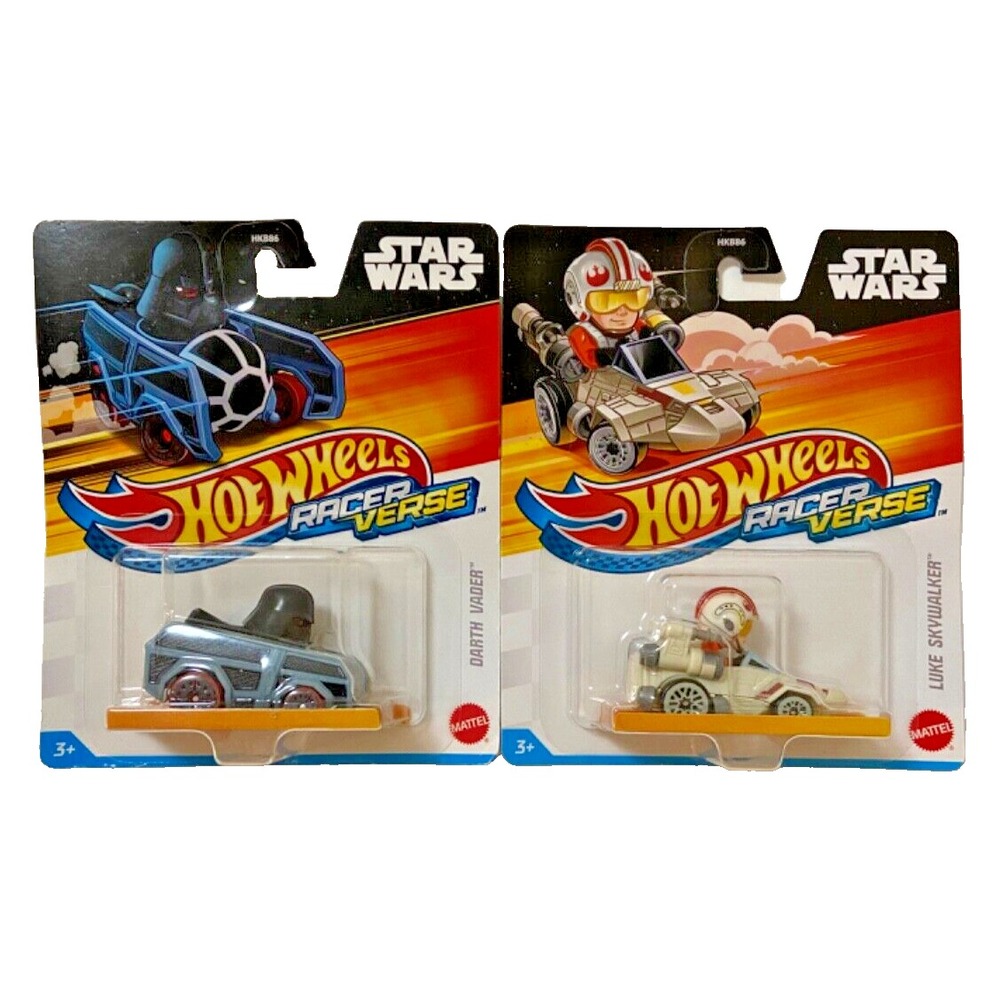 DARTH VADER & LUKE SKYWALKER Hot Wheels Star Wars Racer Verse‎ Character Cars